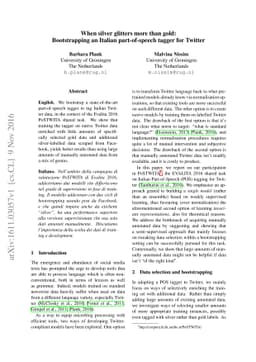 When silver glitters more than gold: Bootstrapping an Italian
  part-of-speech tagger for Twitter