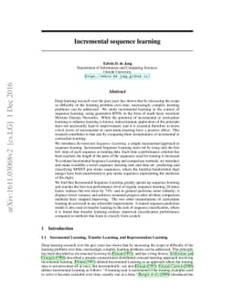 Incremental Sequence Learning