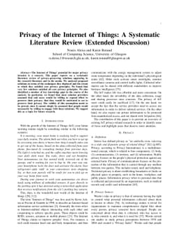 Privacy of the Internet of Things: A Systematic Literature Review
  (Extended Discussion)