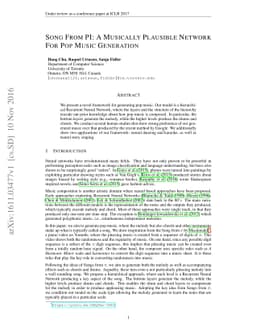 Song From PI: A Musically Plausible Network for Pop Music Generation
