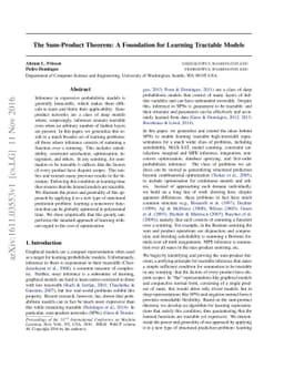 The Sum-Product Theorem: A Foundation for Learning Tractable Models