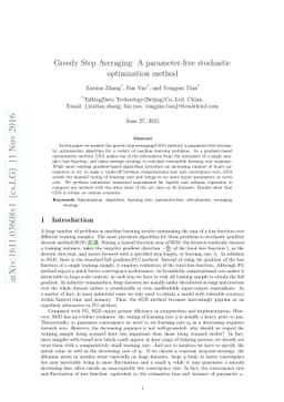 Greedy Step Averaging: A parameter-free stochastic optimization method