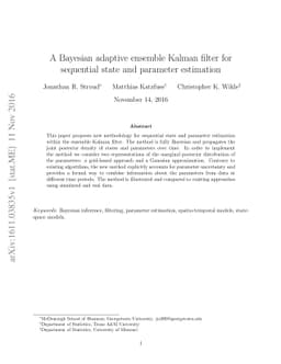 A Bayesian adaptive ensemble Kalman filter for sequential state and
  parameter estimation