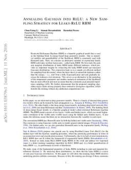 Annealing Gaussian into ReLU: a New Sampling Strategy for Leaky-ReLU RBM
