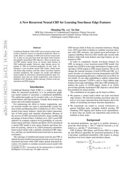 A New Recurrent Neural CRF for Learning Non-linear Edge Features
