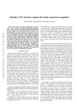 Baseline CNN structure analysis for facial expression recognition