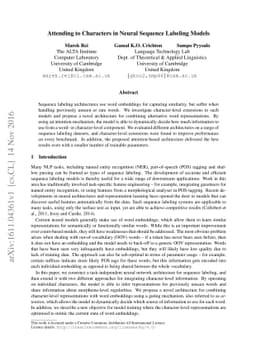Attending to Characters in Neural Sequence Labeling Models