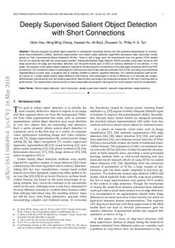 Deeply supervised salient object detection with short connections