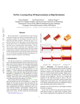 OctNet: Learning Deep 3D Representations at High Resolutions