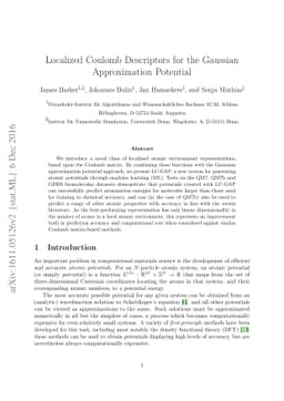 Localized Coulomb Descriptors for the Gaussian Approximation Potential