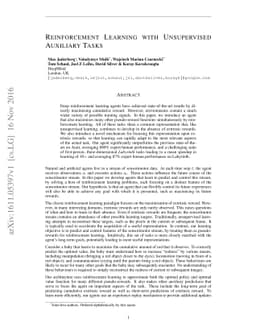 Reinforcement Learning with Unsupervised Auxiliary Tasks