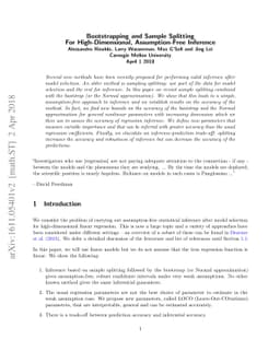 Bootstrapping and Sample Splitting For High-Dimensional, Assumption-Free
  Inference