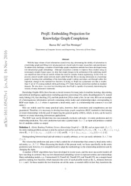 ProjE: Embedding Projection for Knowledge Graph Completion