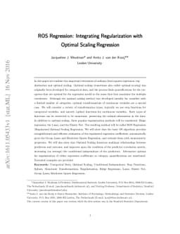 ROS Regression: Integrating Regularization and Optimal Scaling
  Regression