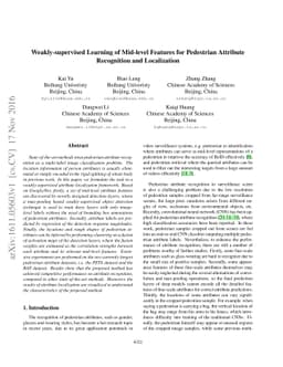Weakly-supervised Learning of Mid-level Features for Pedestrian
  Attribute Recognition and Localization