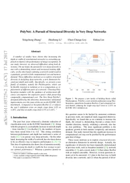 PolyNet: A Pursuit of Structural Diversity in Very Deep Networks