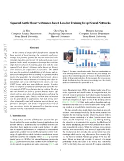 Squared Earth Mover's Distance-based Loss for Training Deep Neural
  Networks