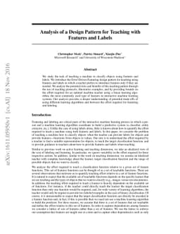 Analysis of a Design Pattern for Teaching with Features and Labels