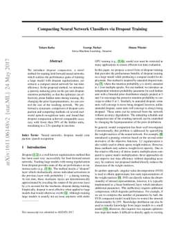Compacting Neural Network Classifiers via Dropout Training