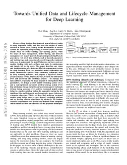 ModelHub: Towards Unified Data and Lifecycle Management for Deep
  Learning