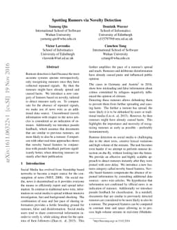 Spotting Rumors via Novelty Detection