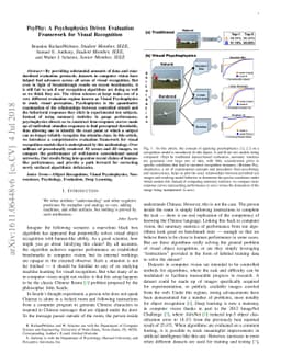 PsyPhy: A Psychophysics Driven Evaluation Framework for Visual
  Recognition