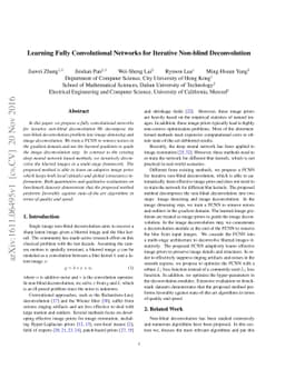 Learning Fully Convolutional Networks for Iterative Non-blind
  Deconvolution
