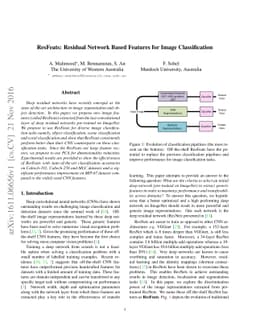 ResFeats: Residual Network Based Features for Image Classification