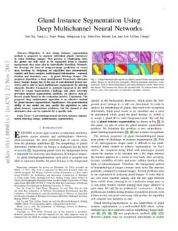 Gland Instance Segmentation Using Deep Multichannel Neural Networks