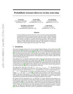 Probabilistic structure discovery in time series data