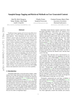 Sampled Image Tagging and Retrieval Methods on User Generated Content