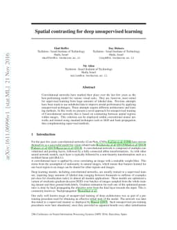 Spatial contrasting for deep unsupervised learning