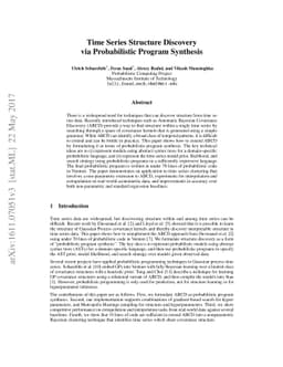 Time Series Structure Discovery via Probabilistic Program Synthesis