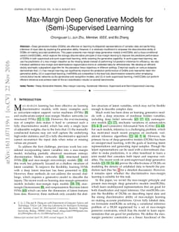 Max-Margin Deep Generative Models for (Semi-)Supervised Learning