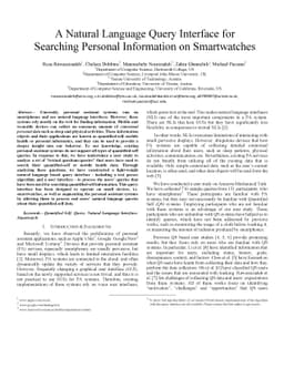 A Natural Language Query Interface for Searching Personal Information on
  Smartwatches