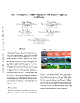 Scene Labeling using Gated Recurrent Units with Explicit Long Range
  Conditioning