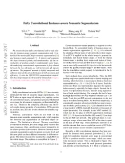 Fully Convolutional Instance-aware Semantic Segmentation