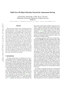 Multi-View 3D Object Detection Network for Autonomous Driving