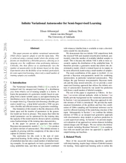 Infinite Variational Autoencoder for Semi-Supervised Learning