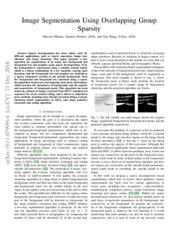 Image Segmentation Using Overlapping Group Sparsity