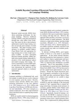 Scalable Bayesian Learning of Recurrent Neural Networks for Language
  Modeling
