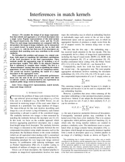 Interferences in match kernels