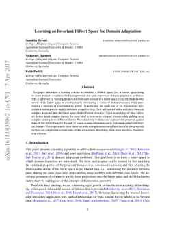 Learning an Invariant Hilbert Space for Domain Adaptation