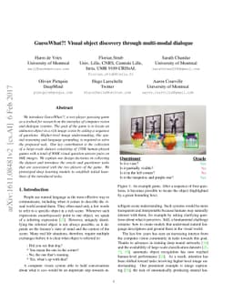 GuessWhat?! Visual object discovery through multi-modal dialogue