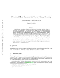Directional Mean Curvature for Textured Image Demixing