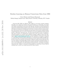 Machine Learning on Human Connectome Data from MRI