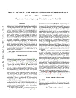 Deep attractor network for single-microphone speaker separation