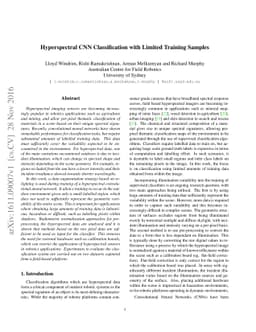 Hyperspectral CNN Classification with Limited Training Samples