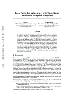 Dense Prediction on Sequences with Time-Dilated Convolutions for Speech
  Recognition
