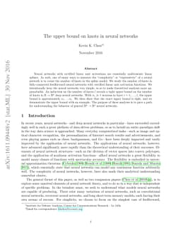 The Upper Bound on Knots in Neural Networks